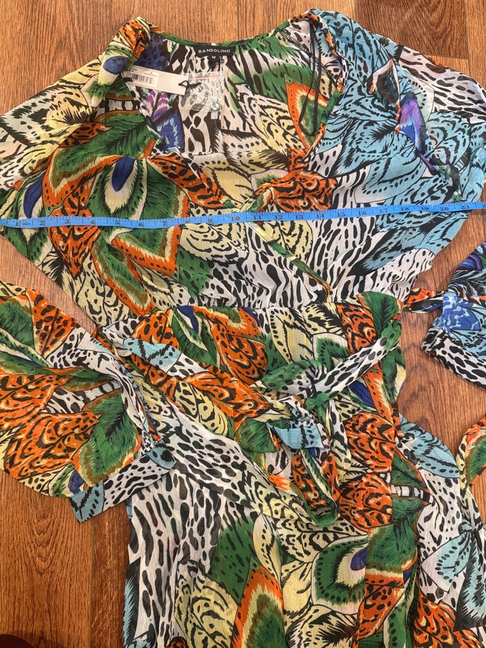Bandolino Floral Maxi Dress in Green, Orange & Blue - Picture 5 of 5